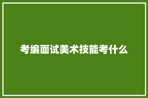 考编面试美术技能考什么 未命名