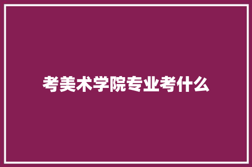 考美术学院专业考什么 未命名