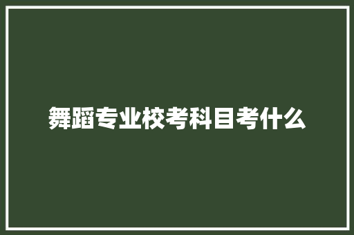 舞蹈专业校考科目考什么 未命名