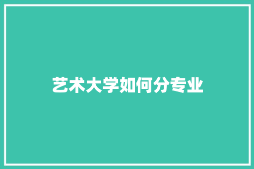 艺术大学如何分专业 未命名