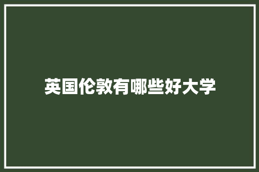 英国伦敦有哪些好大学