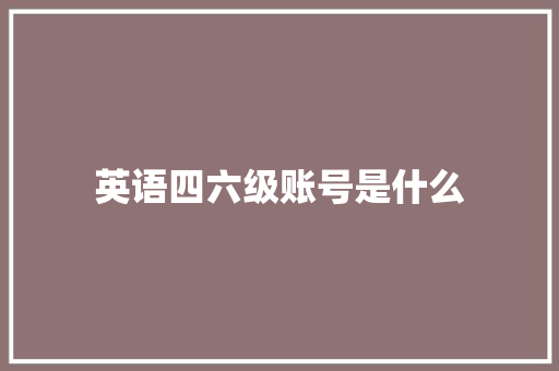 英语四六级账号是什么 未命名