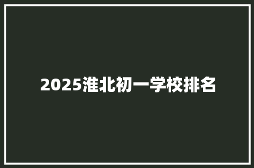 2025淮北初一学校排名