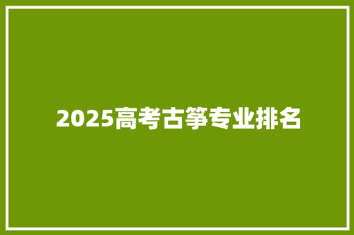 2025高考古筝专业排名