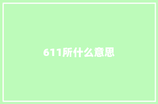 611所什么意思 学术范文