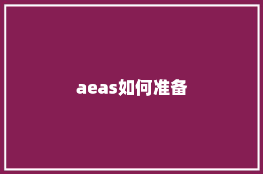 aeas如何准备 学术范文