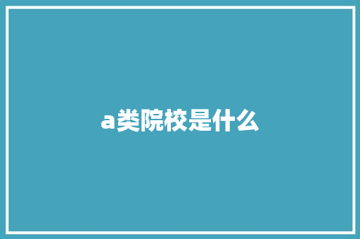 a类院校是什么 学术范文