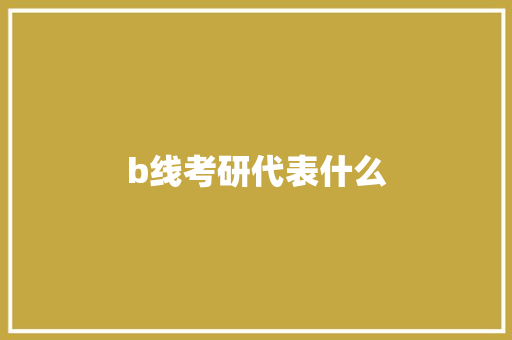 b线考研代表什么 学术范文