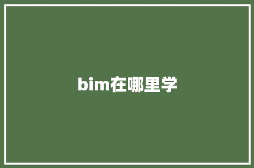 bim在哪里学 学术范文