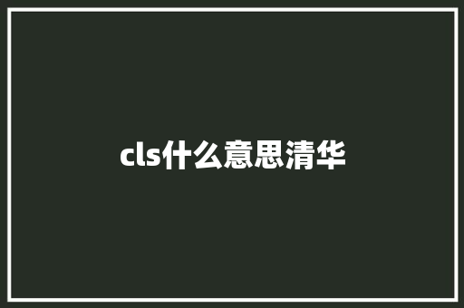 cls什么意思清华 学术范文