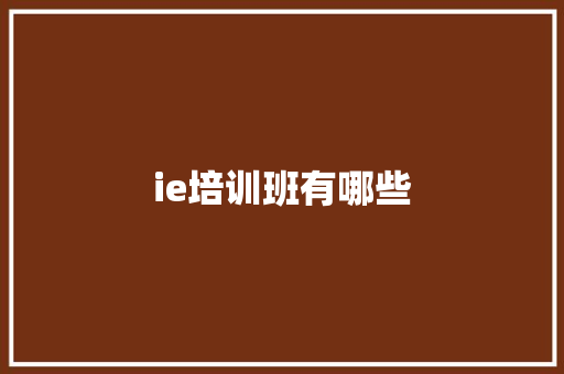 ie培训班有哪些 学术范文