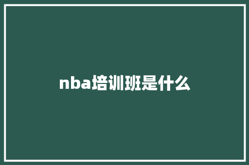 nba培训班是什么