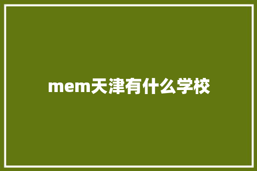 mem天津有什么学校 学术范文