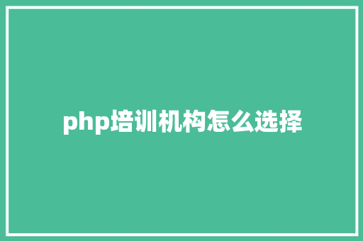 php培训机构怎么选择 学术范文