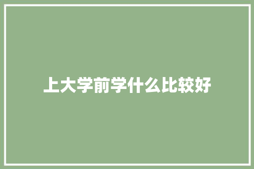 上大学前学什么比较好