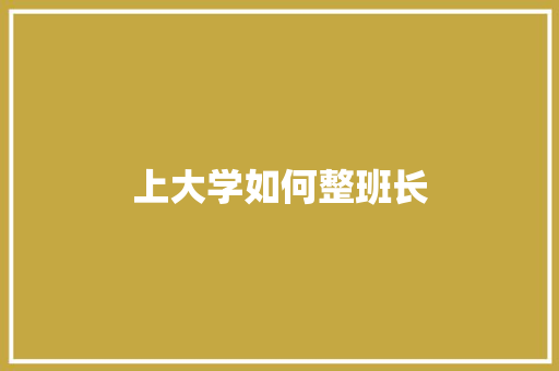 上大学如何整班长 学术范文