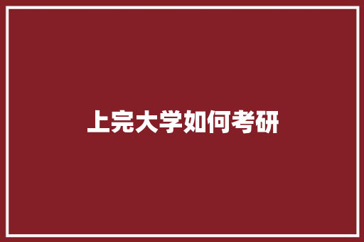 上完大学如何考研 学术范文