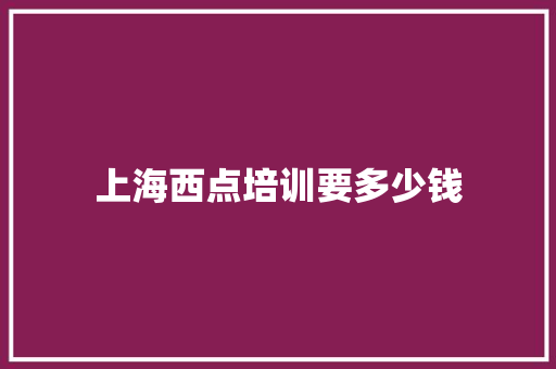 上海西点培训要多少钱 学术范文