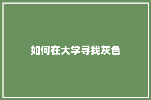 如何在大学寻找灰色 申请书范文