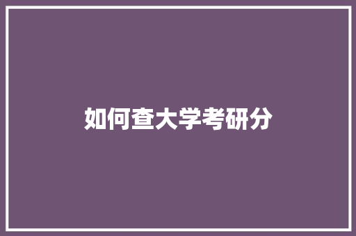 如何查大学考研分