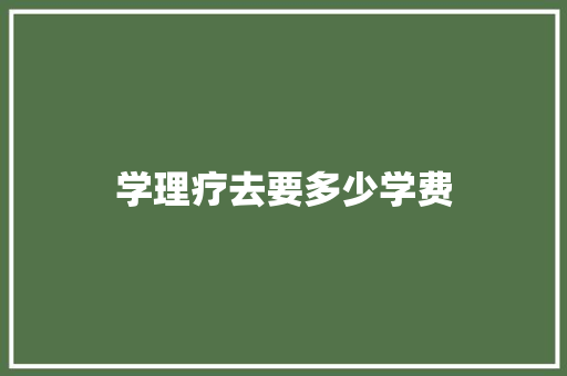 学理疗去要多少学费 会议纪要范文