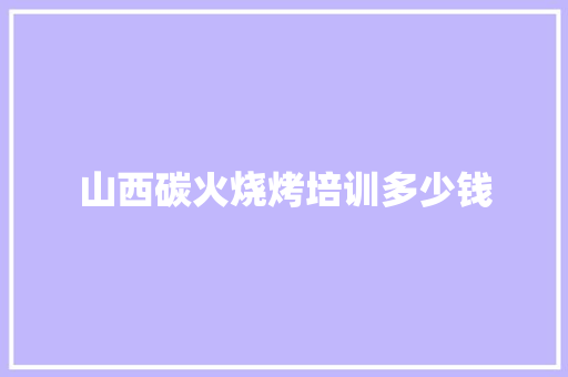 山西碳火烧烤培训多少钱 报告范文