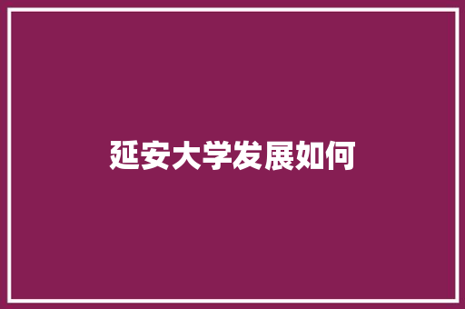 延安大学发展如何