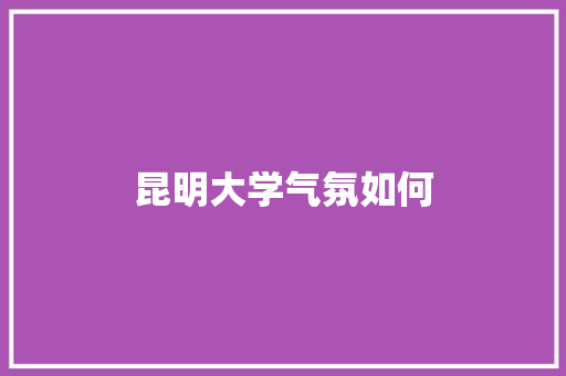 昆明大学气氛如何