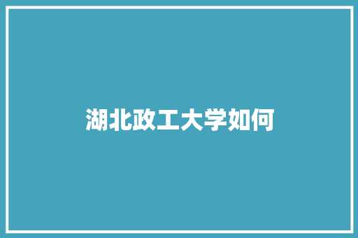 湖北政工大学如何