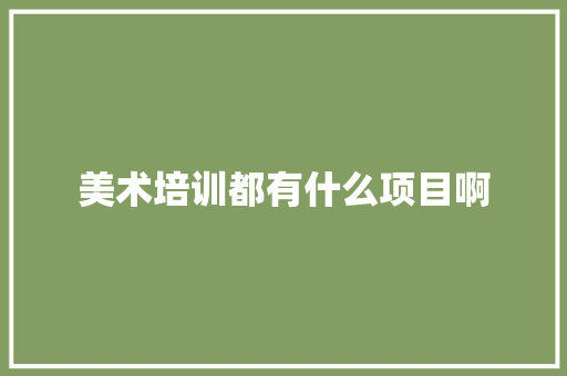 美术培训都有什么项目啊