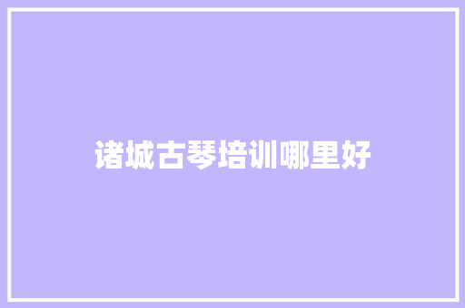 诸城古琴培训哪里好 学术范文