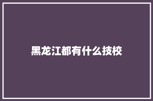 黑龙江都有什么技校