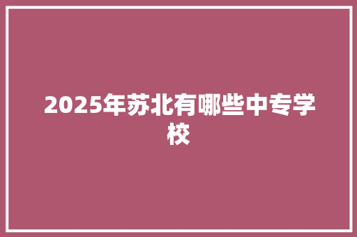 2025年苏北有哪些中专学校