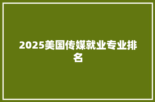 2025美国传媒就业专业排名