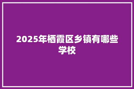 2025年栖霞区乡镇有哪些学校