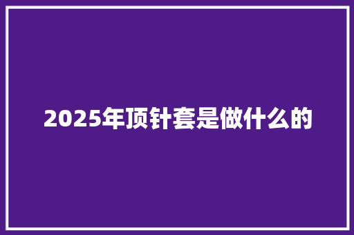 2025年顶针套是做什么的