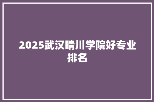 2025武汉晴川学院好专业排名 申请书范文