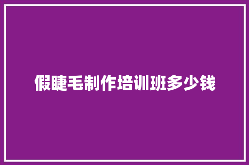 假睫毛制作培训班多少钱