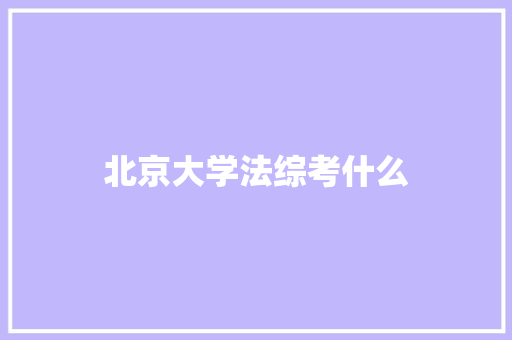 北京大学法综考什么