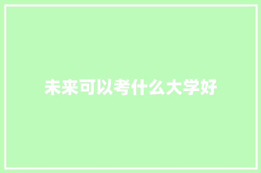 未来可以考什么大学好 工作总结范文