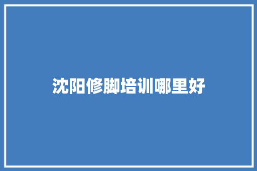 沈阳修脚培训哪里好