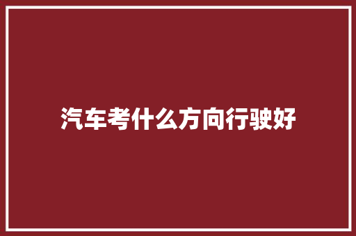 汽车考什么方向行驶好