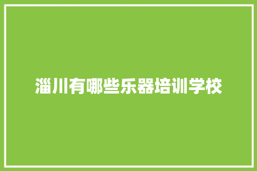 淄川有哪些乐器培训学校 致辞范文