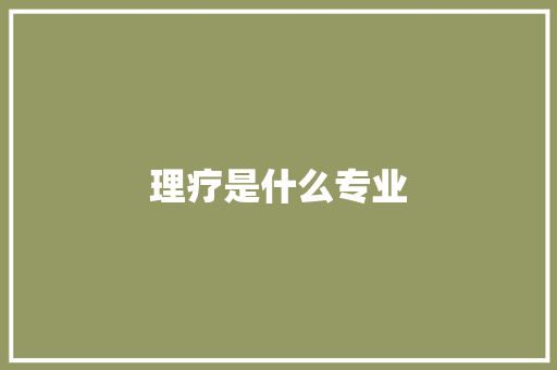 理疗是什么专业 学术范文