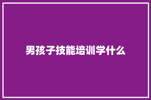 男孩子技能培训学什么 演讲稿范文