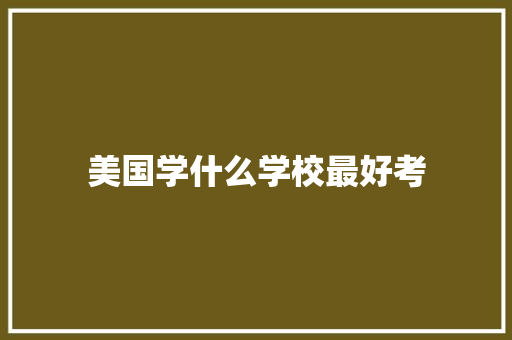 美国学什么学校最好考