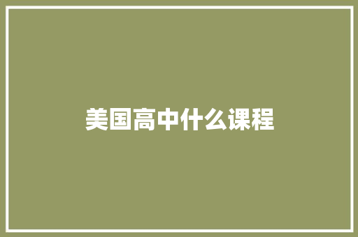 美国高中什么课程 学术范文