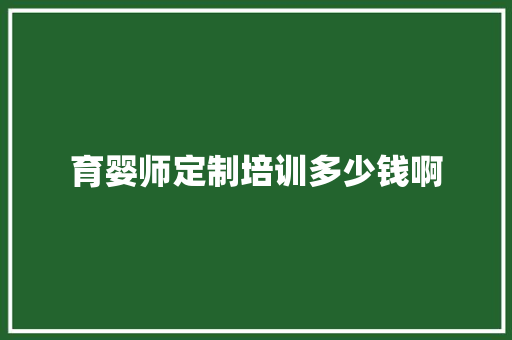 育婴师定制培训多少钱啊 综述范文