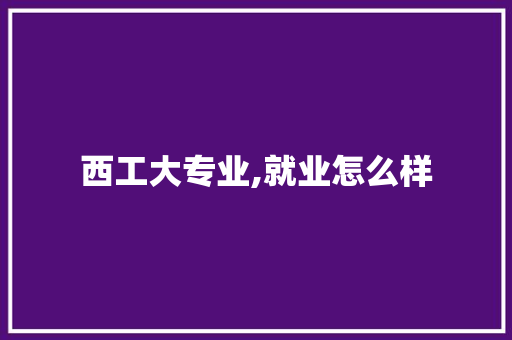 西工大专业,就业怎么样 申请书范文