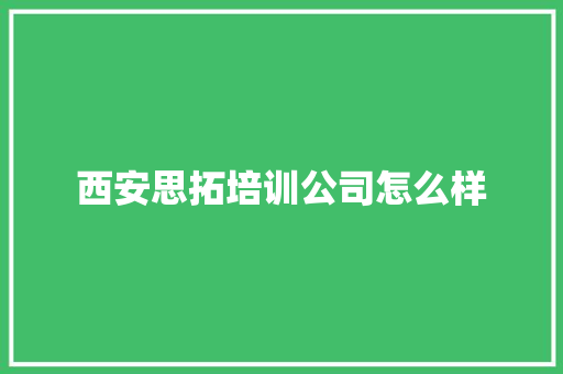 西安思拓培训公司怎么样